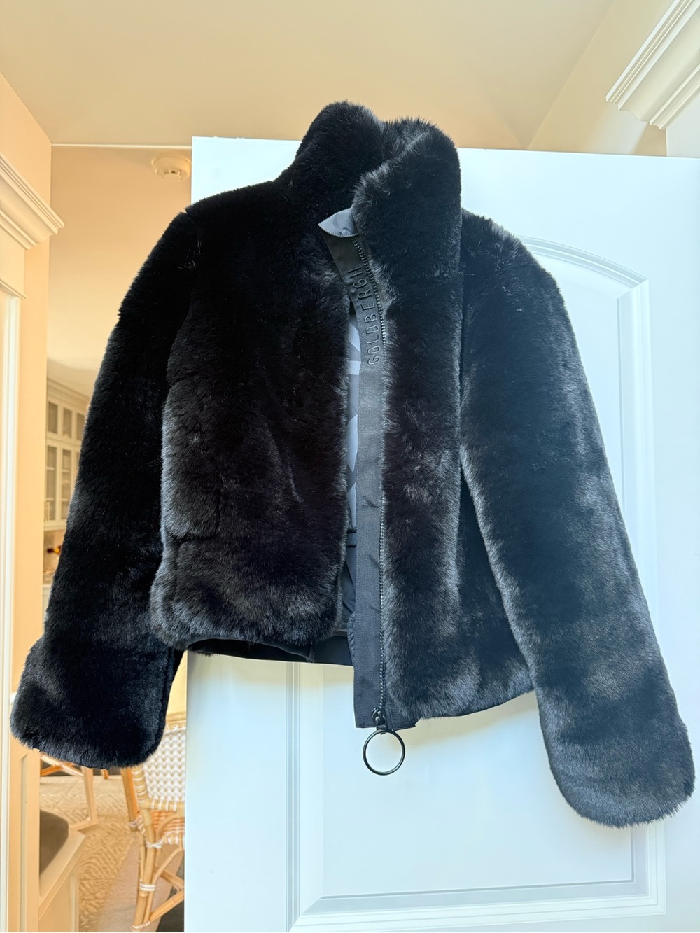Goldbergh Black Faux Fur Cropped Teddy Ski Jacket